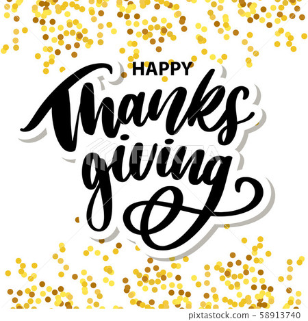 Happy thanksgiving brush hand lettering, isolated Happy thanksgiving brush hand lettering, isolated 58913740