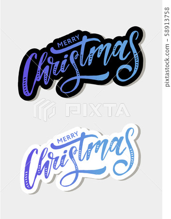 Christmas lettering Calligraphy Brush Text Holiday Christmas lettering Calligraphy Brush Text Holiday 58913758