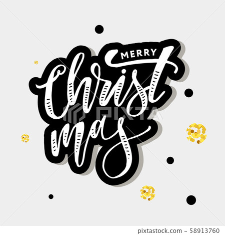 Christmas lettering Calligraphy Brush Text Holiday Christmas lettering Calligraphy Brush Text Holiday 58913760