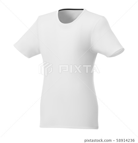 Women t shirt white template. Short sleeve sport Women t shirt white template. Short sleeve sport 58914236
