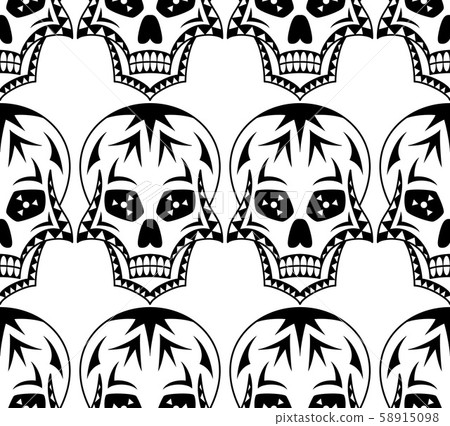 Vector seamless pattern of black sugar skull - Stock Illustration ...