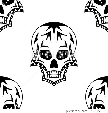 Vector seamless pattern of black sugar skull - Stock Illustration ...