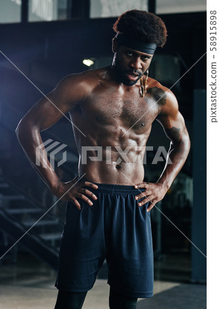 Swearty heavy breathing shirtless sportsman 58915898