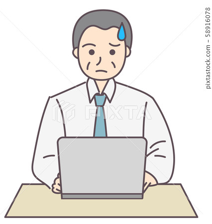 男性中年電腦 男性中年電腦 58916078