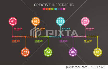 Infographic design template with numbers 8...-插圖素材 [58917323] - PIXTA圖庫