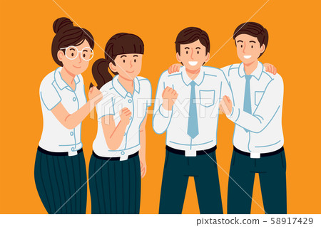 Thai university student team have working together to succeed. 58917429