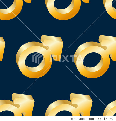 seamless pattern - golden gender symbol2 58917470