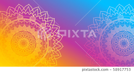 Background design with mandalas on rainbow Background design with mandalas on rainbow 58917753