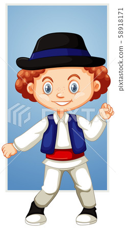 Happy boy wearing hat - Stock Illustration [58918171] - PIXTA