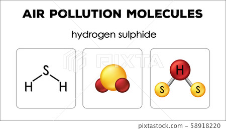 Diagram showing air pollution molecules of Diagram showing air pollution molecules of 58918220