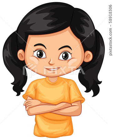 One happy girl in yellow shirt 58918306