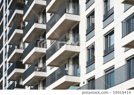 apartment building facade - real estate concept apartment building facade - real estate concept 58919414