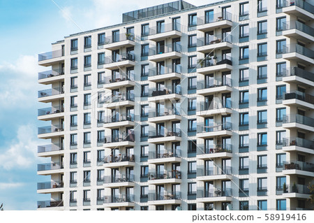 modern apartment building facade - real estate exterior modern apartment building facade - real estate exterior 58919416