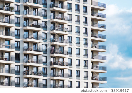 modern apartment building facade - real estate exterior modern apartment building facade - real estate exterior 58919417