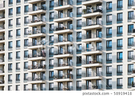 building facade - modern apartment house exterior - building facade - modern apartment house exterior - 58919418