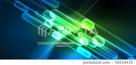 Glass neon block and lines abstract background Glass neon block and lines abstract background 58919419