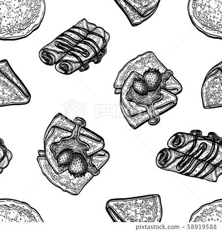 Seamless pattern with crepes or blinis. 58919588