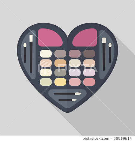 Vector flat heart eyeshadow palette Vector flat heart eyeshadow palette 58919614