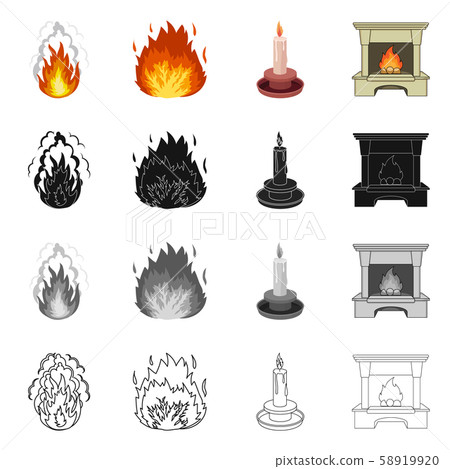 Vector design of fire and flame symbol. Collection of fire and fireball vector icon for stock. Vector design of fire and flame symbol. Collection of fire and fireball vector icon for stock. 58919920