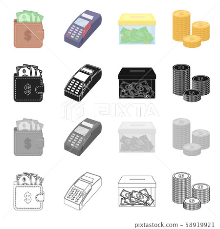Isolated object of payment and loan symbol. Set of payment and financial stock vector illustration. 58919921