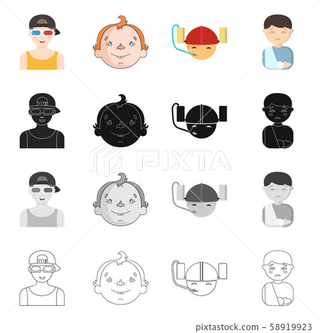 Vector illustration of girl and boy symbol. Collection of girl and school vector icon for stock. 58919923