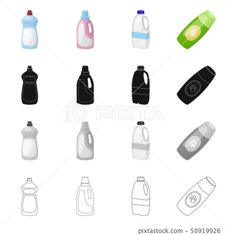 Isolated object of plastic and container logo. Collection of plastic and packaging stock symbol for Isolated object of plastic and container logo. Collection of plastic and packaging stock symbol for 58919926