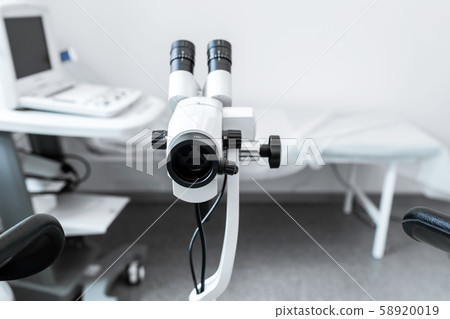 Colposcope in the gynecologist's office. Female Colposcope in the gynecologist's office. Female 58920019