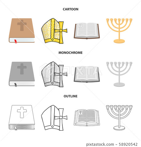 Vector illustration of muslim and items symbol. Set of muslim and candle stock symbol for web. Vector illustration of muslim and items symbol. Set of muslim and candle stock symbol for web. 58920542