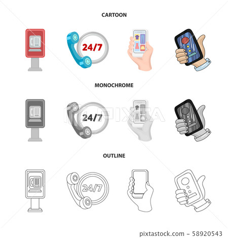 Vector design of phone and screen sign. Set of phone and cellphone vector icon for stock. Vector design of phone and screen sign. Set of phone and cellphone vector icon for stock. 58920543