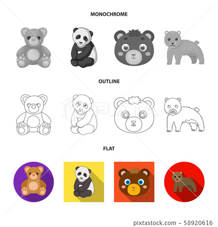 Vector design of sleep and brown sign. Set of sleep and animal vector icon for stock. 58920616