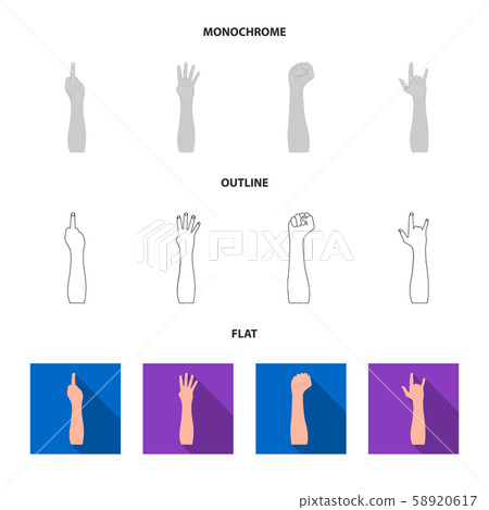 Isolated object of and animated icon. Collection of and brachioplasty stock vector illustration. 58920617
