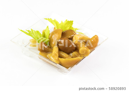 Mini snacks for buffet and banquet in a plastic bowl on a white background. 58920893