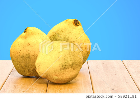 Quinces close-up 3d rendering Quinces close-up 3d rendering 58921181
