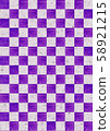 Japanese background material checkered pattern purple 58921215