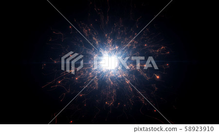 Red futuristic space particles in bright round energy structure Red futuristic space particles in bright round energy structure 58923910