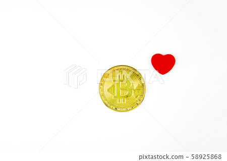 Golden Bitcoin token currency mining virtual cryptocurrency concept 58925868