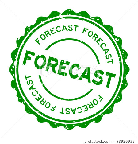 Grunge green forecast word round rubber seal stamp Grunge green forecast word round rubber seal stamp 58926935