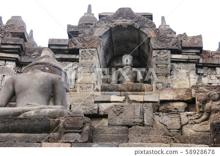 Java Borobudur Temple Ruins Square Square Corridor 58928678
