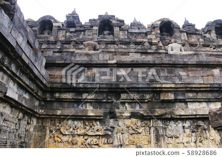 Java Borobudur Temple Ruins Square Square Corridor Relief Java Borobudur Temple Ruins Square Square Corridor Relief 58928686