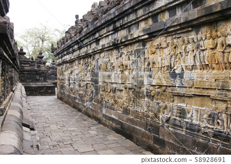 Java Borobudur Temple Ruins Square Square Corridor Relief Java Borobudur Temple Ruins Square Square Corridor Relief 58928691