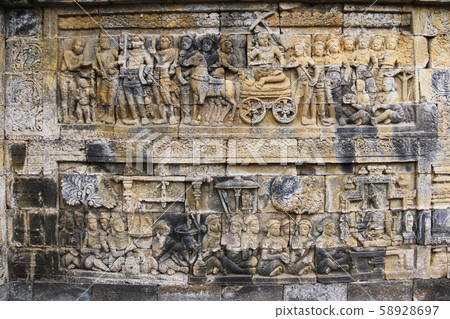 Java Borobudur Temple Ruins Square Square Corridor Relief Java Borobudur Temple Ruins Square Square Corridor Relief 58928697
