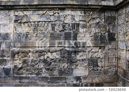 Java Borobudur Temple Ruins Square Square Corridor Relief Java Borobudur Temple Ruins Square Square Corridor Relief 58928698