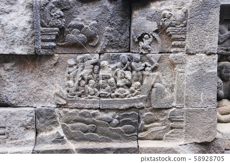 Java Borobudur Temple Ruins Square Square Corridor Relief Java Borobudur Temple Ruins Square Square Corridor Relief 58928705