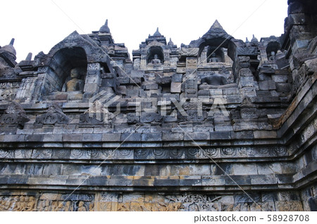 Java Borobudur Temple Ruins Square Square Corridor Relief 58928708