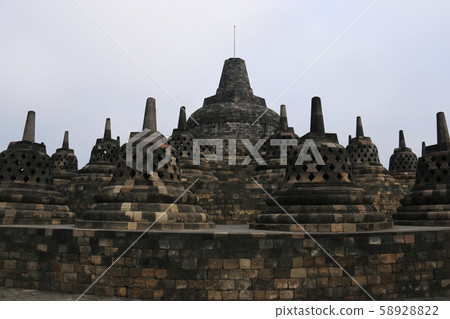 Java Island Borobudur Temple Ruins Round Bed Stupa Java Island Borobudur Temple Ruins Round Bed Stupa 58928822