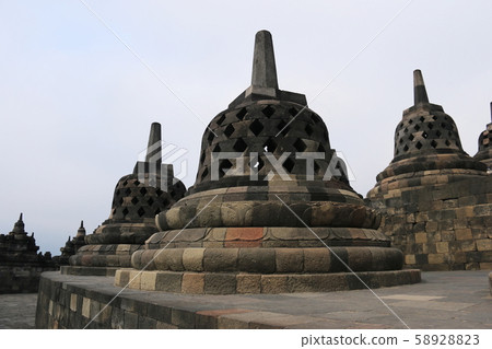 Java Island Borobudur Temple Ruins Round Bed Stupa 58928823