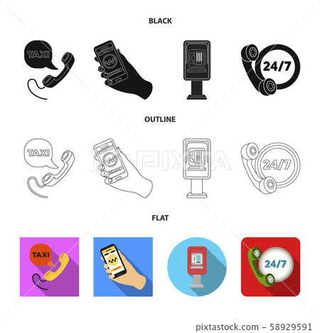 Isolated object of phone and screen symbol. Collection of phone and cellphone vector icon for stock. 58929591