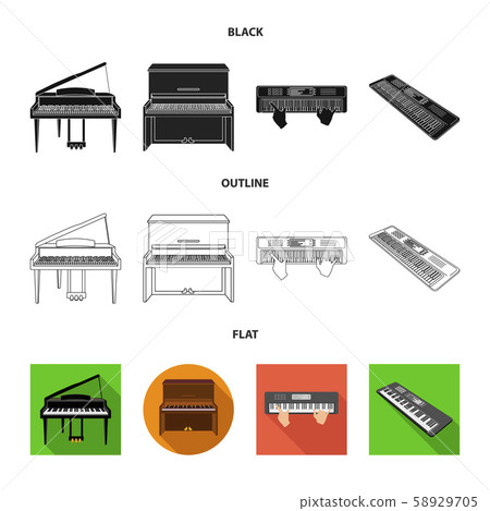 Vector design of music and piano symbol. Collection of music and song stock vector illustration. 58929705