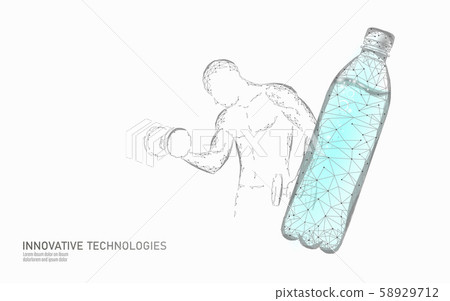 Water aqua bottle athlete rehydration concept. Health care against dehydration isotonic electrolytes 58929712