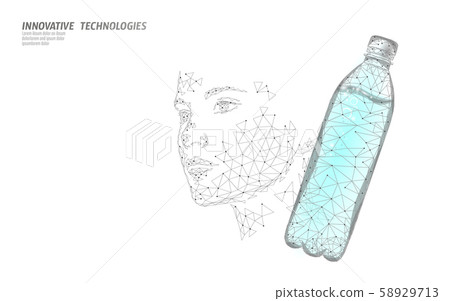 Water aqua bottle skin care beauty rehydration concept. Health care against dehydration isotonic 58929713